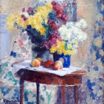 Gaston Haustrate (1878-1949) - Pêches et vases de fleurs